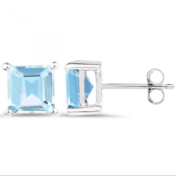 Gorgeous Ladies Sterling Silver 2.60 CTW Topaz Designer Earrings - Picture 2 of 6